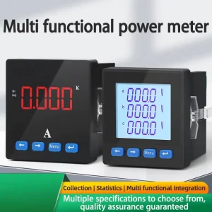 Meter Multimeter with Three Phase Volt Ampere Frequency Phase Sequence Display 3 Phase Meter Power Meter 220V AC50/60HZ
