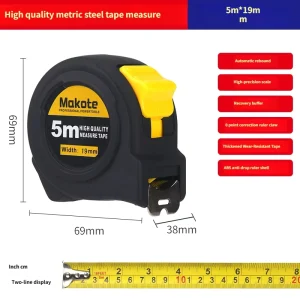 Metric Imperial Dual Scale 5m Stainless Steel Tape Measure Thickened Anti Drop Construction Measuring Ruler