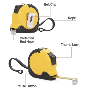 Metric Measuring Tape High-impact Shell 16ft Easy Read Steel Self Winding 2 Lock High Visibility Case Low MOQ for Custom Logo