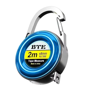 Mini 2M Keychain Tape Measure Carbon Steel Blade Auto Retracting High Visibility Case Custom Logo