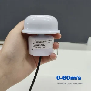 Mini 53g Ultrasonic Anemometer GPS Low Power Wind Speed Direction Sensor SDI 12 RS485 Modbus with Standpole for Weather Station