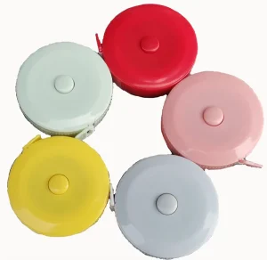 Mini Automatic Shrink Tape Measure Colored Plastic Circular Tape Measure