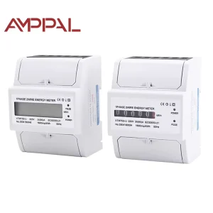 Mini LCD Display Single Phase Digital Energy Meter 4P Din Rail Type Electric Meter 30 100A AC Smart Class 1.0