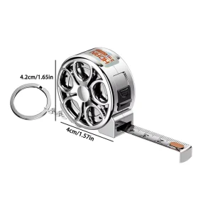 Mini Portable Metric Tape Measure Carbon Steel Blade 2m Length Automatic Return High Visibility Blade Keychain ABS