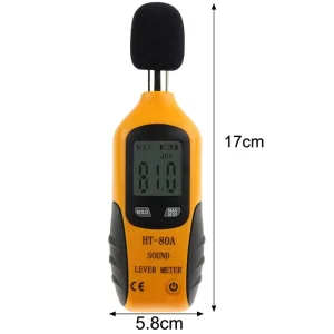 Mini Sound Level Meter HT-80A Digital Sound Level Meter Class 1 0 To 75% Industrial 170*58*35mm 31.5Hz-8kHz 35-130dB