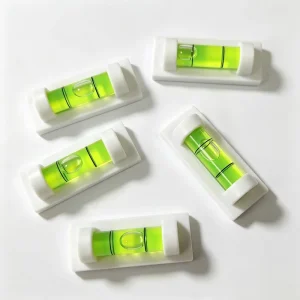Mini White Self-Adhesive Bubble Level 4.8*1.9*0.9cm Stick-On Spirit Level Vial for Picture Hanging & Furniture Alignment