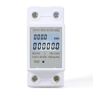 Miniature Orbit-Type 2P Single-Phase 220V LCD Display Electric Energy Meter with Class 1.0 Accuracy and 0-99999.9kWh Range