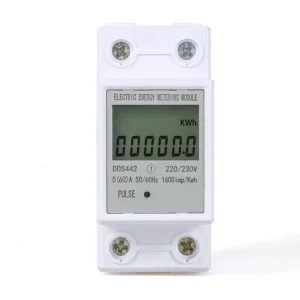 Miniature Smart Track Type 2P Electric Meter High Precision Watt-Hour Meter Single-Phase 220V Electric Energy Meter LCD Display