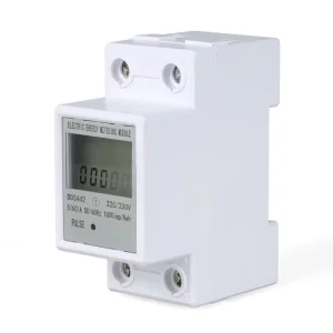 Miniature Smart Track Type 2P Electric Meter High-Precision Watt-Hour Meter Single-Phase 220V Electric Energy Meter LCD Display