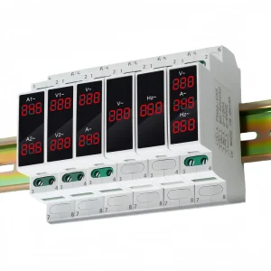 Modular LED Single Phase Digital Display AC Ammeter Voltmeter and Frequency Meter 220V 380V Rail mounted for Household