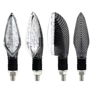 Motorbike Turn Signal Light LED Dual Quad Sport Motorcycle Street Dirt Bike Rear Blinker Amber Indicators Metal DC 12V