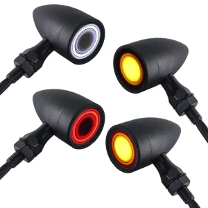 Motorcycle Bullet Turn Signals LED Front Rear 4 PCS Running Turn Brake Light Blinkers Universal for Harley Suzuki Yamaha HONDA