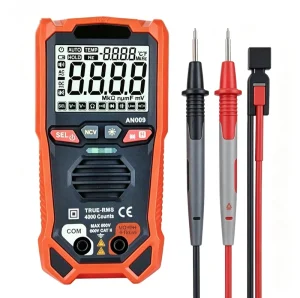 Mt ANTELVES AN009 Auto Ranging Digital Multimeter 3 1 2 Digit Anti Burn Capacitance NCV Live Check Portable Black