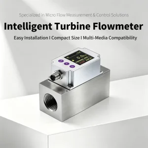 Multi Function Intelligent Turbine Flowmeter Liquid Flow Temperature Monitoring Thread Connectivity Stainless Steel High
