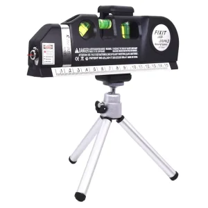 Multi Functional DIY Infrared Laser Level High Precision Right Angle Spirit Level Built in Measuring Tape ABS+Aluminum Alloy 1