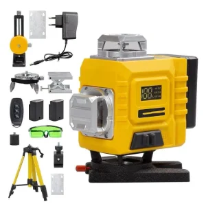 Multi Purpose DIY Industrial Green Laser Level Kit 12 line Electronic Self Leveling Rechargeable Lithium Battery 1 Year Warranty