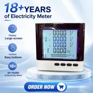 Multifunction Electricity Meter 0.5S Class 3 Phase Power Analyzer RS485 DIN Rail Panel