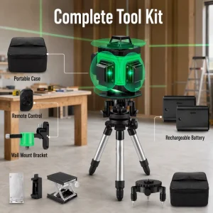 Multifunctional DIY Grade 360 4D Green Laser Level with Self Leveling Lithium Battery EU Local Warehouse Drop Shipping