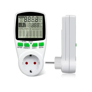 Multifunctional Digital Display Power Meter Socket with Chart