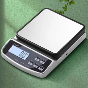 Multifunctional Mini Electric Kitchen Scale 10kg Capacity Stainless Steel & ABS Digital Weighing with Tray Black Charging