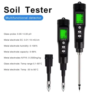 Multifunctional Portable Bluetooth Soil Tester LCD Display 99% Accuracy Nitrogen Phosphorus Potassium EC Fertility pH for