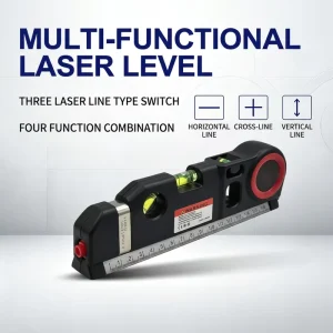 Multipurpose 3 in 1 Horizontal Vertical Distance Meter Ruler Scale Nivel Laser Measuring Tape Level Precision Tool