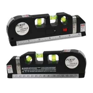 Multipurpose Level Laser Horizon Vertical Measure Tape Horizontal Ruler 4 in 1 Infrared Laser Level Cross Line Laser Tape