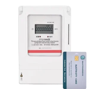NL5886 High Accuracy Class 1.0 Three Phase Energy Meter Multimeter Prepaid Wall Mounted 20A