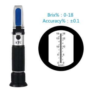New Hand Held Brix Refractometer For Brix Sugar Beer 0-18% Brix Refractometer ATC Refractometer Optical Test Meter