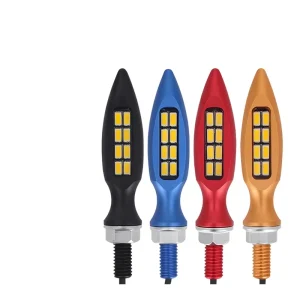 New Motorcycle Turn Signals 12V LED Arrow style Sequential Directional Indicators Yellow Electric Scooter Turn Signals