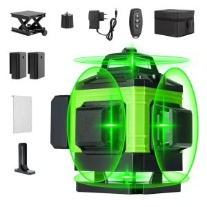 Nivel Lazer 3D All around Wall Laser Level 16 Lines 4D Self leveling 360 Green Rotary Laser Level Meter