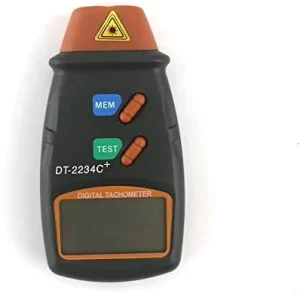Non Contact Digital RPM Tachometer and Speed Gauge with Accuracy 0.05% and Battery Power DT-2234C+