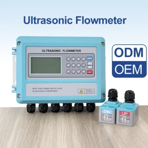 Non intrusive Clamp on Type Wall Mount Ultrasonic Flow Sensor Without Cutting Pipe for Industrial Water Oil Liquid Monitoring