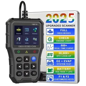 OBD2 Diagnostic Tool YM519 Multilingual Car Code Reader with Audio Video Cables Check Engine System Fault Scanner Battery Tester
