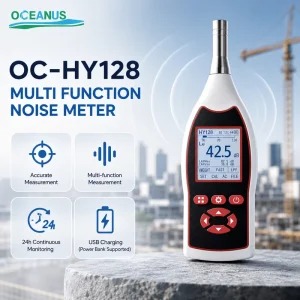 OC HY128 Sound Level Meter Class 1 Noise Logger Road Traffic Noise Monitor Indoor Acoustic Testing Sound Level Analyzer