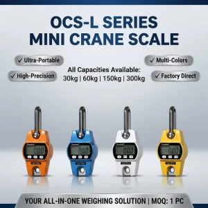 OCS-L 30-300kg Small Digital Crane Scale with Backlit LCD OEM ODM Customizable for Light Industrial Commercial Use