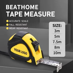 OEM DIY ABS Steel 5m 25mm Push button Lock Hook End Tape Metric Imperial Inches mm Plastic Housing Double Sided High Visibility