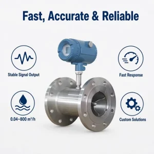 OEM High Accuracy Smart Turbine Flow Meter for Liquid Water Oil with Flange Connection 316SS 304SS Material Measurement