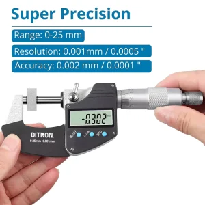 Outside Digital Micrometer 0-25 Mm 25mm-50mm 50-75mm 75-100mm Thickness Gauge Measuring Tool Micrometer
