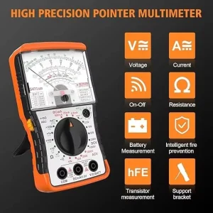 PLC Core LCD Display Multimeter 380V 1.5kW Electrician Inspection Maintenance Meter Ammeter Voltmeter 9V 6F22 Battery