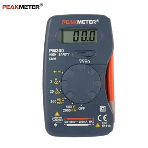 PM300 Portable Digital Multimeter Peakmeter AC DC Voltage up to 500V with Diode Continuity Test 2000kOhm Resistance