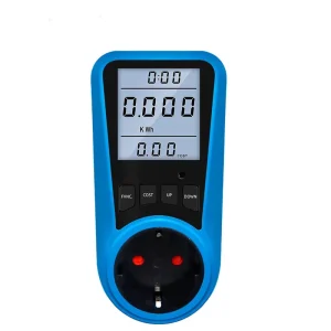 PMB05 Digital AC Power Meter Current & Voltmeter with Time & Watt Energy Tester EU Plug Socket Backlit