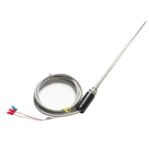 PT100 Soft Silica Probe Thermocouple Three-wire U-shaped Interface Temperature Sensor Platinum Thermal Resistance Wire