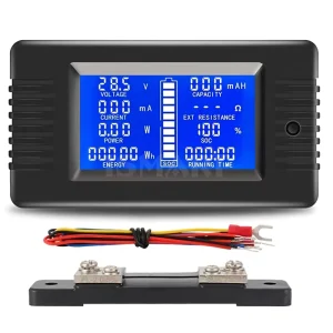 PZEM 015 50A 100A 200A 300A Digital Battery Tester Ammeter Voltmeter Power Capacity Meter Charge Indicator with Shunt