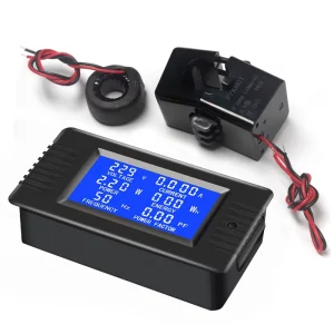 PZEM-022 32A/63A/100A Single Phase Panel Kwh Meter AC Digital Voltmeter Ammeter Wattmeter LCD Display for Power Energy Meter CT