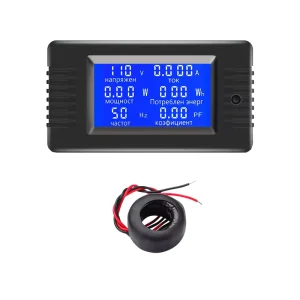 PZEM 022 6in1 Digital Smart Single Phase AC 220V Energy Meter LCD Display Voltmeter Ammeter Amp kWh Meter with Coil CT