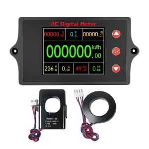 PZEM-030 Color LCD AC Electric Energy Frequency Meter Monitor 80-260V 100A-500A CT KWH Voltage Current Power Factor