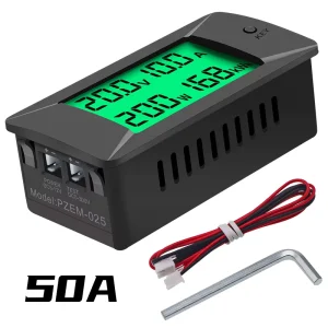 Peacefair PZEM 025 Digital Bidirectional Energy Meters 0 300V 50A Voltmeter & Ammeter Indicator Battery Voltage & Watt/Kwh Meter