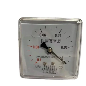 Plastic Square Pressure Gauge Medical Vacuum Gauge