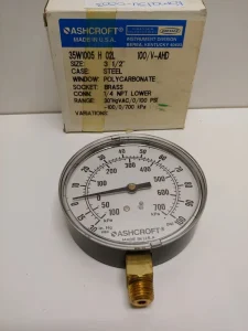 Plc New Old Stock 3.5″ 30″hgvac-0-100 Psi Gauge 35w1005-h-02l-100/v-ahd Warranty Product